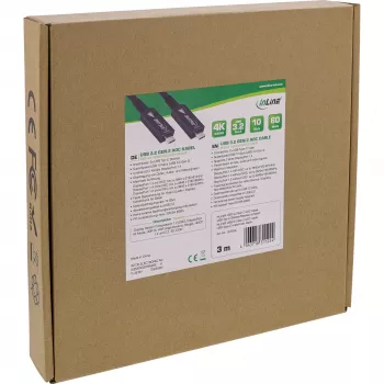 InLine USB 3.2 Gen.2 AOC kabelis, USB-C kištukas/kištukas, juodas, 3m