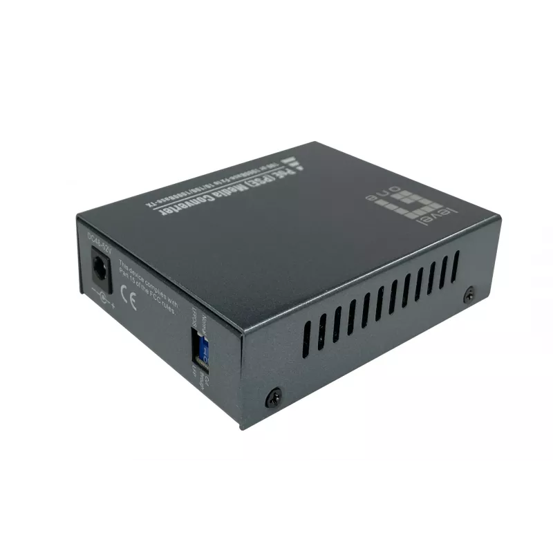 LevelOne RJ45 į SC Gigabit medijos keitiklis, PoE PSE, daugiamodė šviesolaidė, 0,5 km