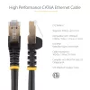 StarTech.com 2 m CAT6a eterneto laidas – 10 gigabitų ekranuotas nesikabinantis RJ45 100 W PoE komutacinis kabelis – 10GbE STP tinklo laidas su įtempimo sumažinimu – juodas individualiai išbandytas / laidai sertifikuoti UL / TIA / ETL