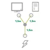InLine maitinimo Y formos kabelis vokiško tipo F 1x IEC-C14 į 2x IEC-C13 3 m