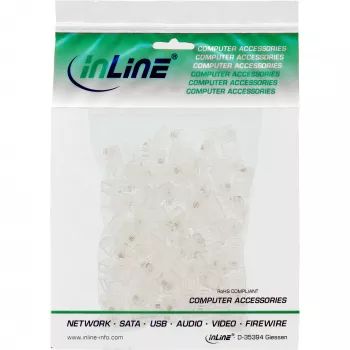 “InLine” modulinis kištukas 8P4C RJ45, skirtas užspaudimui ant plokščio kabelio, ISDN, 100 vnt.