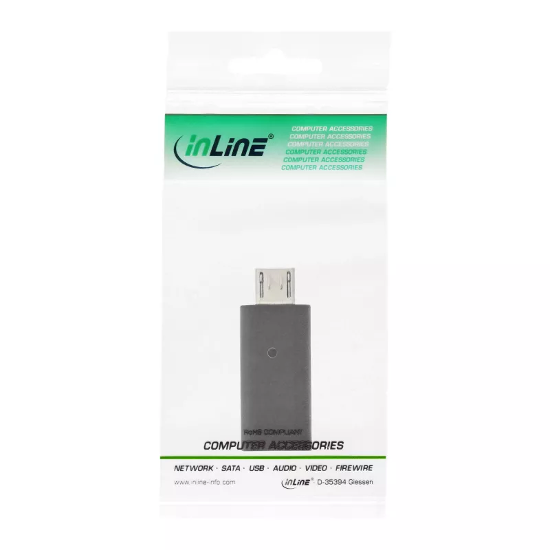 USB 2.0 adapteris InLine 33302I Micro-USB patinas į USB-C patelę