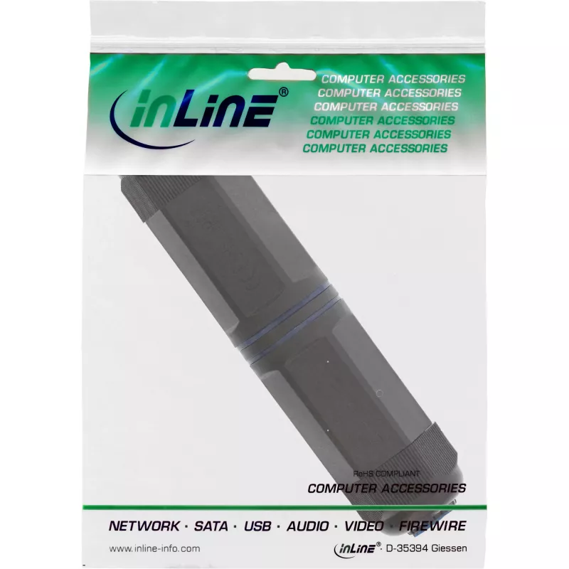 InLine Cat.6 mova, atspari vandeniui IP67, 2x RJ45 F/F, 1:1