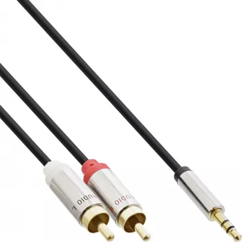 Garso kabelis 3,5 mm kištukas / 2x RCA kištukas 1 m InLine 99241