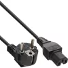 InLine maitinimo laidas, CEE7/7 kampuotas į C15 tiesus, 3 x 1mm², juodas, 5m