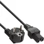 InLine maitinimo laidas, CEE7/7 kampuotas į C15 tiesus, 3 x 1mm², juodas, 5m