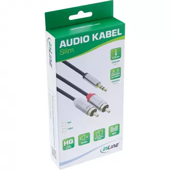 Garso kabelis 3,5 mm kištukas / 2x RCA kištukas 5 m InLine 99245