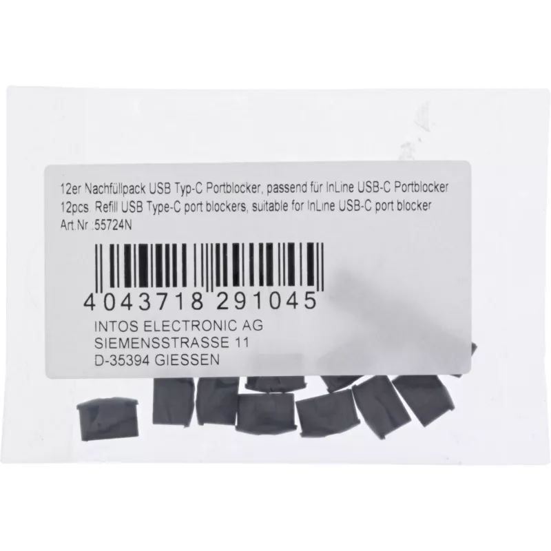 InLine 12 vnt. papildymo pakuotė USB-C prievado blokatoriui 55724