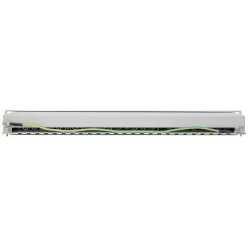 Intellinet skirstomasis skydelis, Cat6a, FTP, 24 prievadai, 1U, ekranuotas, 90° viršutinio įvado išmušimo blokai, pilka