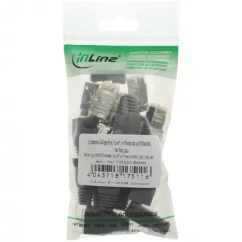 InLine Crimp Connector RJ45 8P8C ekranuotas su sriegimo pagalba ir lenkimo apsauga pilkas