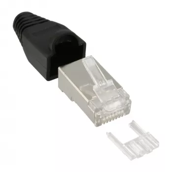InLine Crimp Connector RJ45 8P8C ekranuotas su įsriegimo pagalba ir lenkimo apsauga 100 vnt.