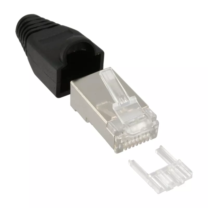 InLine Crimp Connector RJ45 8P8C ekranuotas su įsriegimo pagalba ir lenkimo apsauga 100 vnt.