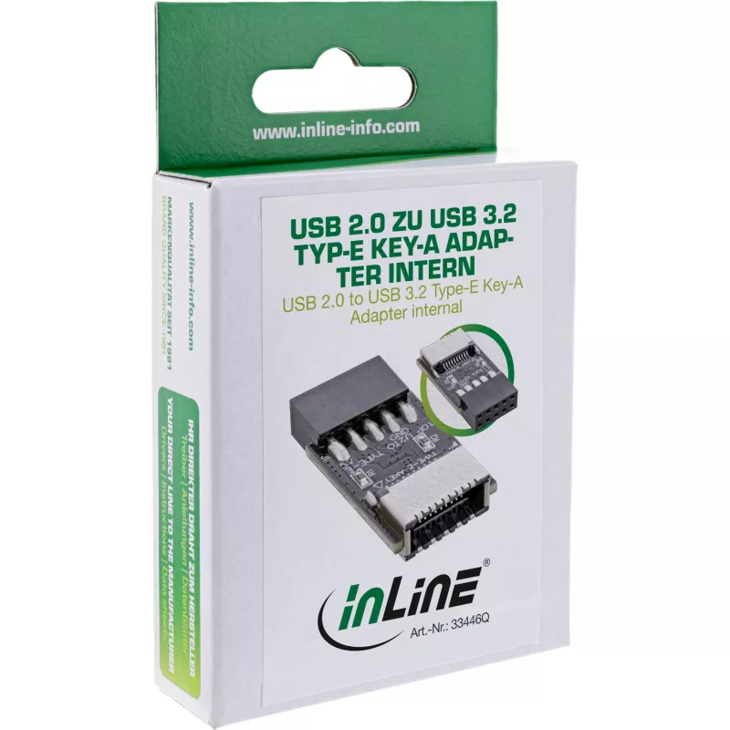 InLine USB 2.0 į USB 3.2 Type-E Key-A adapteris, vidinis