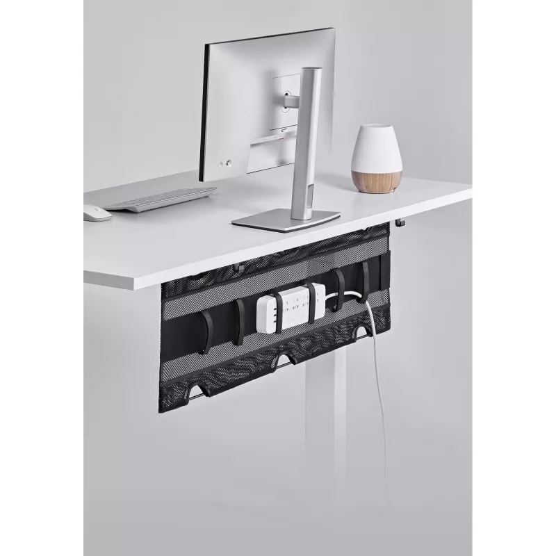InLine laikymo tinklelis montavimui po stalu su lipniais dirželiais, juodas, maks. įrenginio plotis 30 cm, 310×910×15 mm
