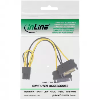 „InLine“ maitinimo adapteris 2x SATA / 6 kontaktų, skirtas PCIe vaizdo plokštei 26628B