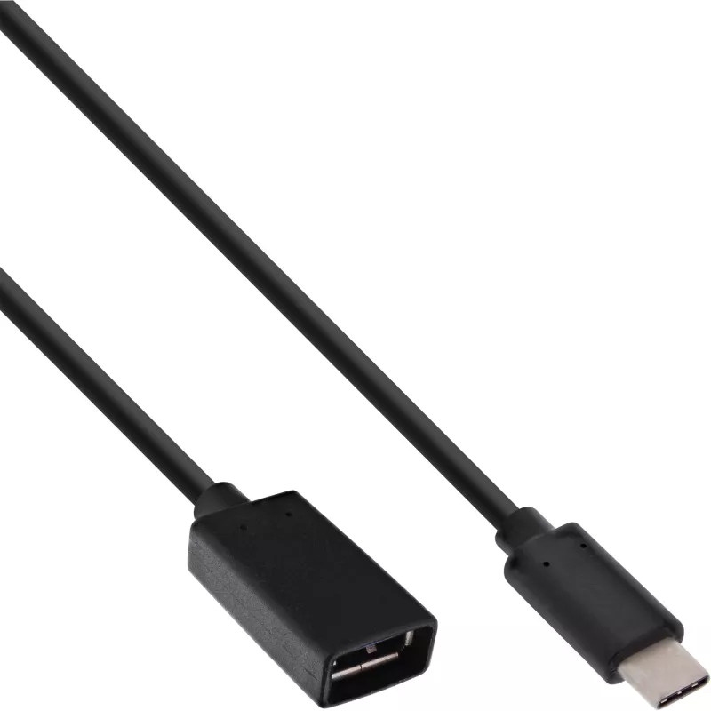 InLine USB 3.2 Gen.1x2 adapterio kabelis, USB-C kištukas / A lizdas, juodas, 0,15 m