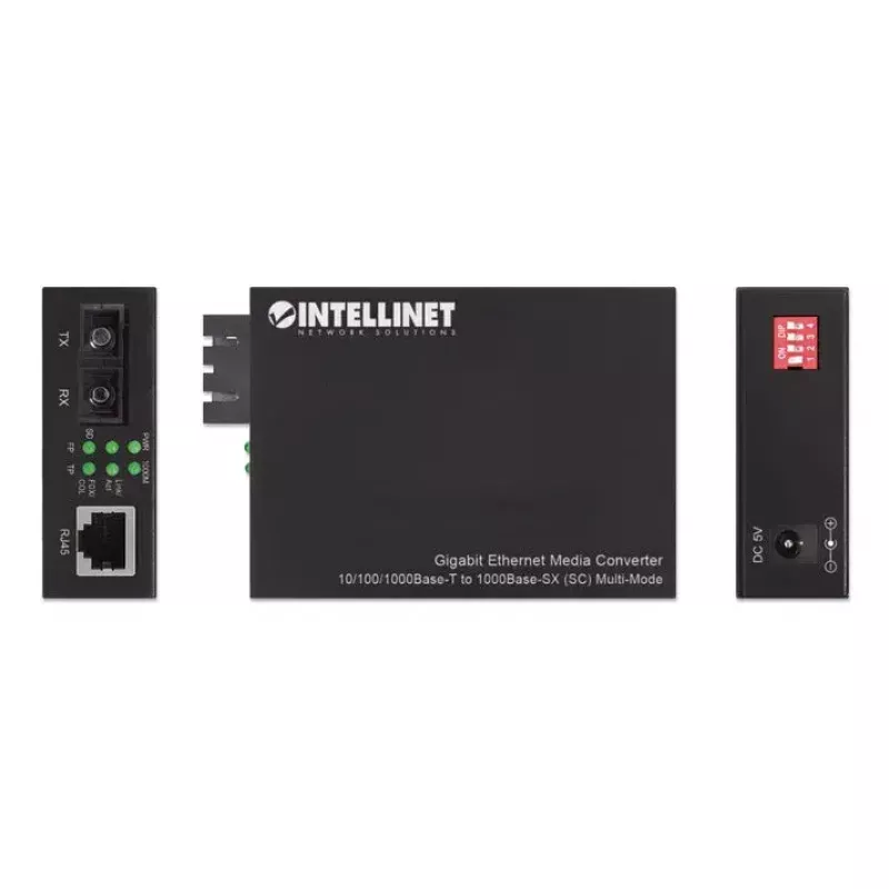 Intellinet Gigabit Ethernet Media Converter 10/100/1000Base-T į 1000Base-SX (SC) daugiamodė, 550 m, automatinis derėjimasis