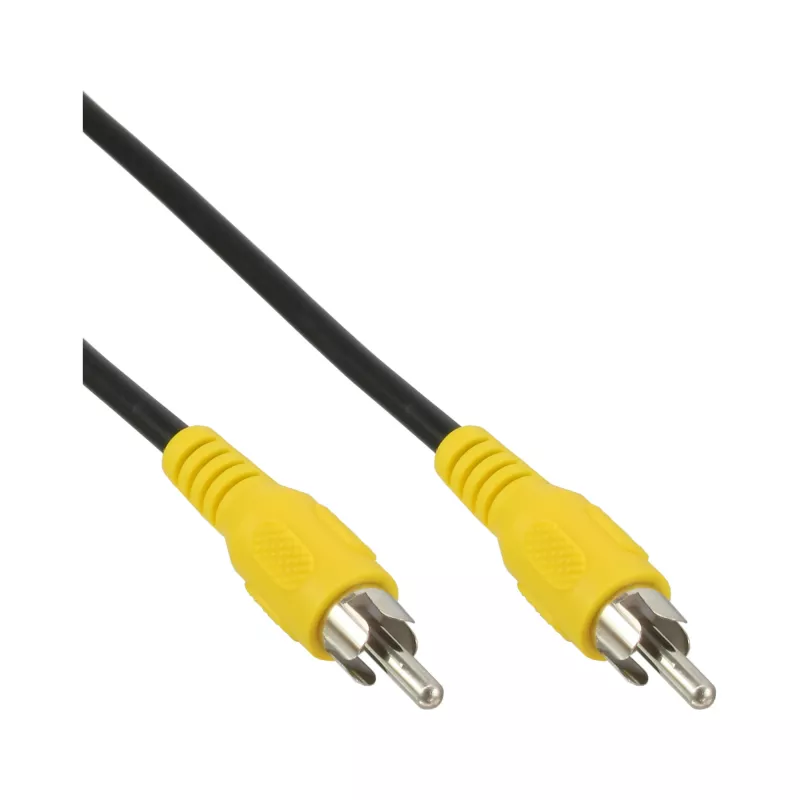 InLine vaizdo kabelis, 1x RCA M/M, geltoni kištukai, 10 m, RCA, RCA, 10 m, juoda