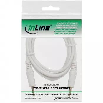 InLine Audio kabelis 3,5 mm stereofoninis kištukas / kištukas, baltas/auksinis, 1,5 m