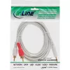 InLine garso laidas 2x RCA kištukas / 3,5 mm kištukas stereofoninis baltas/auksinis 3 m