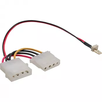 InLine ventiliatoriaus adapterio kabelis 3 kontaktų ventiliatorius / 4 kontaktų maitinimo šaltinis 0,3 m
