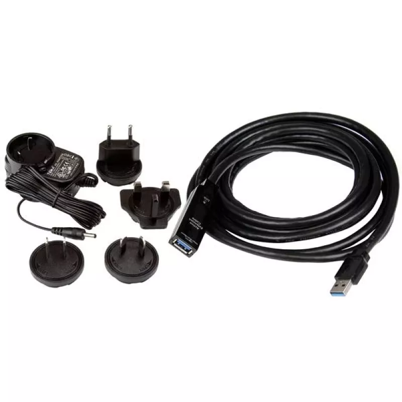 StarTech.com 3 m USB 3.0 aktyvus ilginimo kabelis - M/F, 3 m, USB A, USB A, USB 3.2 Gen 1 (3.1 Gen 1), juoda
