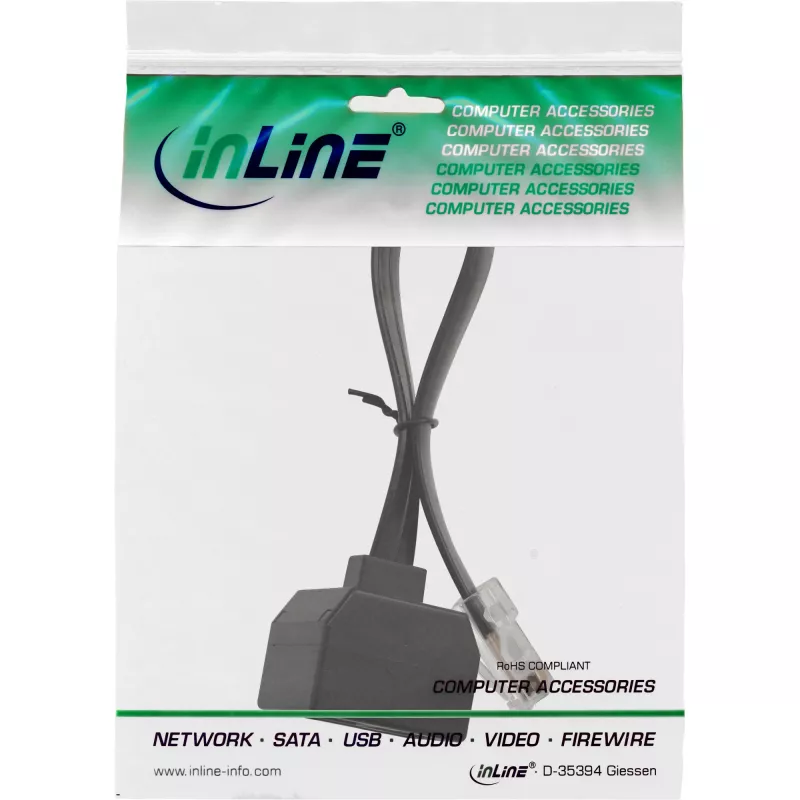 InLine ISDN skirstytuvas 1->2, 1x RJ45 M / 2x RJ45 F, (8P8C), be rezistorių