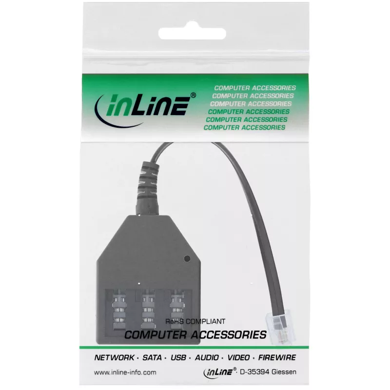InLine TAE Vokiškas adapterio laidas RJ11 6P4C kištukas į TAE NFN lizdą 69942A