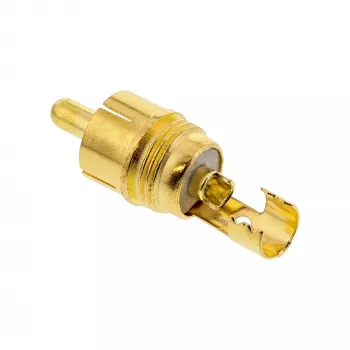 InLine RCA kištukas litavimui, balta žiedas, metalinis juodas, skirtas 6 mm kabeliui