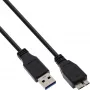 USB 3.2 Gen.1 laidas A tipo kištukas / Micro USB B kištukas InLine 35410 1 m juodas