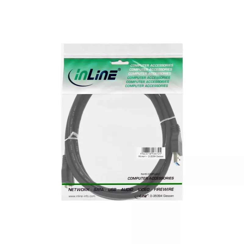 USB 3.2 Gen.1 laidas A tipo kištukas / Micro USB B kištukas InLine 35410 1 m juodas