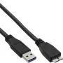 InLine USB 3.2 Gen.1 laidas, A tipo kištukas / Mikro B kištukas, juodas, 0,5 m