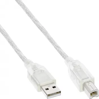 USB 2.0 laidas Type A kištukas / B kištukas InLine 34518T 2 m permatomas