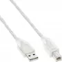 USB 2.0 laidas Type A kištukas / B kištukas InLine 34518T 2 m permatomas