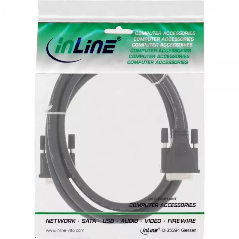 InLine DVI-I kabelis, skaitmeninis/analoginis, 24+5 kištukas/kištukas, Dual Link, 1,8 m