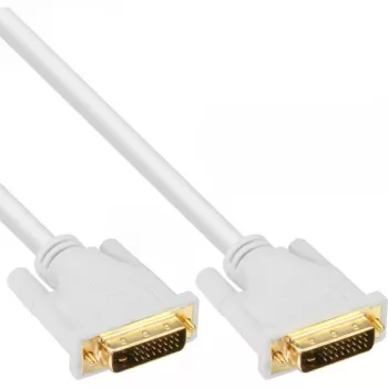 InLine DVI-D laidas 24+1 kištukas / kištukas DVI Dual Link baltas / auksinis 5 m