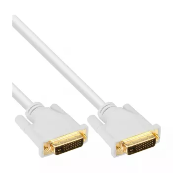 InLine DVI-D laidas 24+1 kištukas / kištukas DVI Dual Link baltas/aukso spalvos 2 m