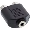 Garso adapteris 3,5 mm lizdas moteriškas stereofoninis / 2x RCA moteriškas InLine 99346