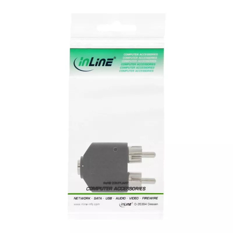 Garso adapteris 3,5 mm lizdas, lizdinis, stereofoninis / 2x RCA kištukinis, tiesioginis, 99343