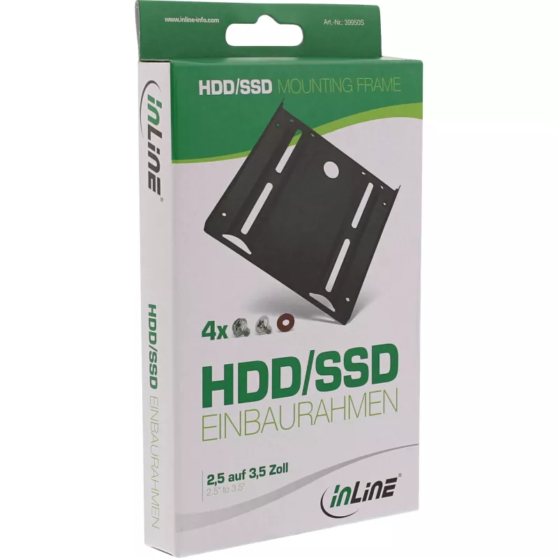 InLine HDD/SSD montavimo rėmelis, 2,5 colio į 3,5 colio, su varžtais, juodas