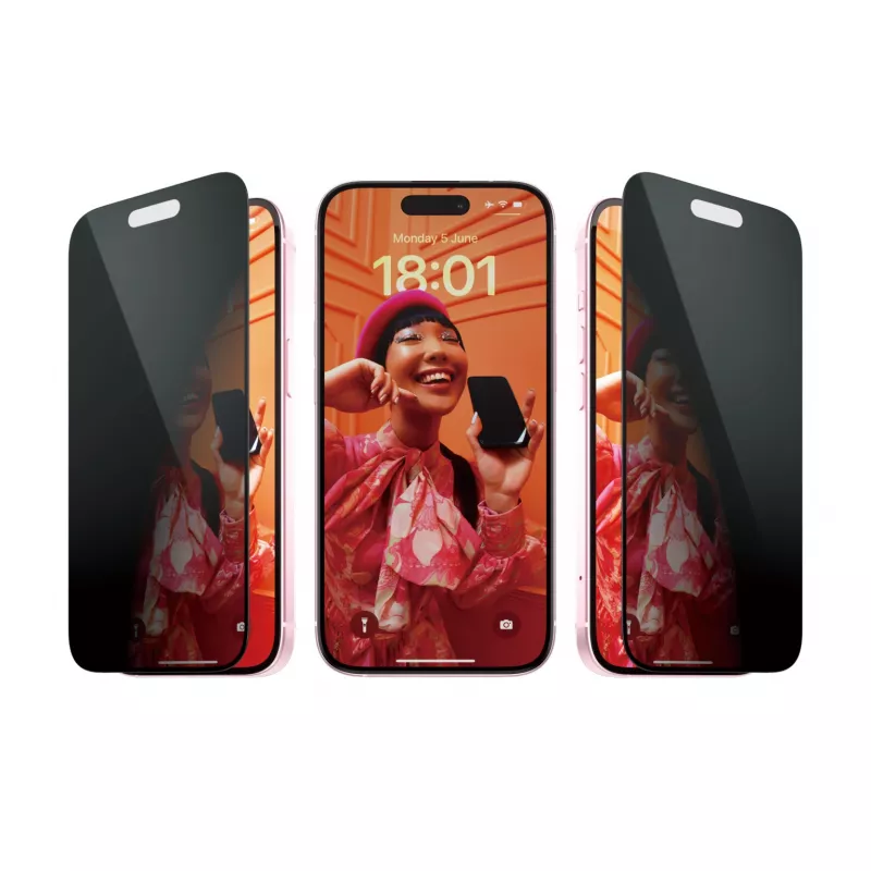 PanzerGlass ® Privatumą Sauganti Ekrano Apsauga iPhone 15 | Itin Platus Pritapimas
