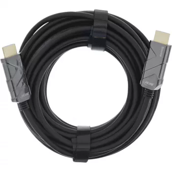 InLine HDMI AOC kabelis, itin didelės spartos HDMI kabelis, 8K4K, juodas, 100 m