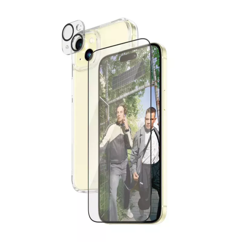 PanzerGlass 3-in-1 Pack iPhone 15 Plus smūgiams atsparus grūdintas stiklas