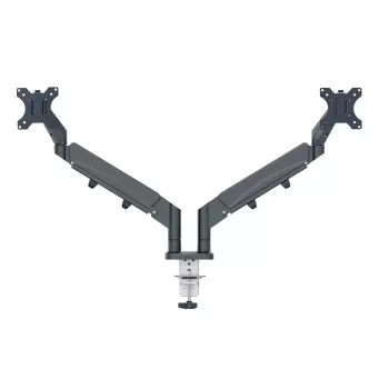 Leitz Ergo vietą taupanti dviguba monitoriaus rankena, 9 kg, 43,2 cm (17 colių), 81,3 cm (32 colių), 75 x 100 mm, Aukščio reguliavimas, Pilka