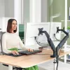 Leitz Ergo vietą taupanti dviguba monitoriaus rankena, 9 kg, 43,2 cm (17 colių), 81,3 cm (32 colių), 75 x 100 mm, Aukščio reguliavimas, Pilka