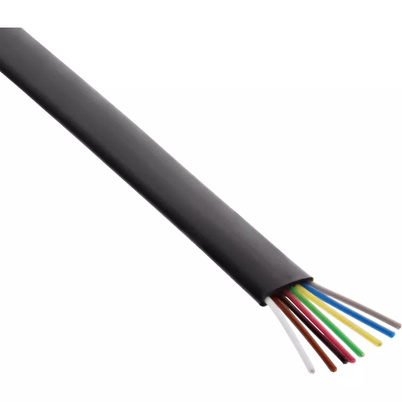 Modular kabelis InLine 68818 8 laidų juostinis kabelis 100 m žiedas juodas