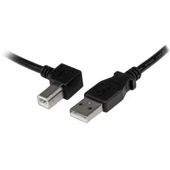 StarTech.com 3 m USB 2.0 A į kairę kampinę B jungtį laidas - M/M, 3 m, USB A, USB B, USB 2.0, 0,48 Gbit/s, juodas