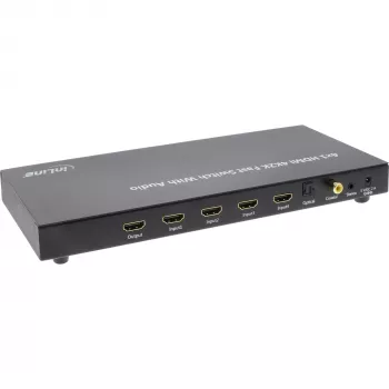 InLine 4×1 HDMI 4K jungiklis su garsu