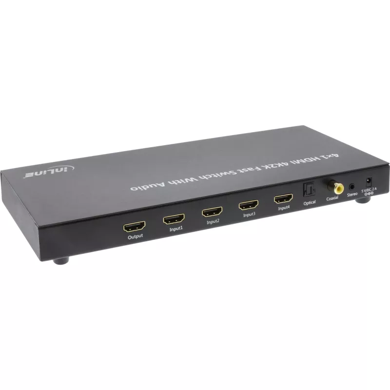InLine 4×1 HDMI 4K jungiklis su garsu