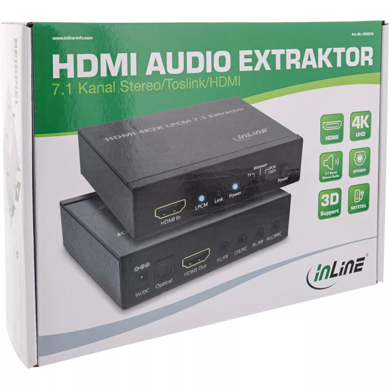 InLine HDMI garso ištraukiklis, įvestis 4K2K HDMI